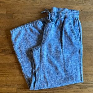 Old Navy wide leg linen chambray pants petite med